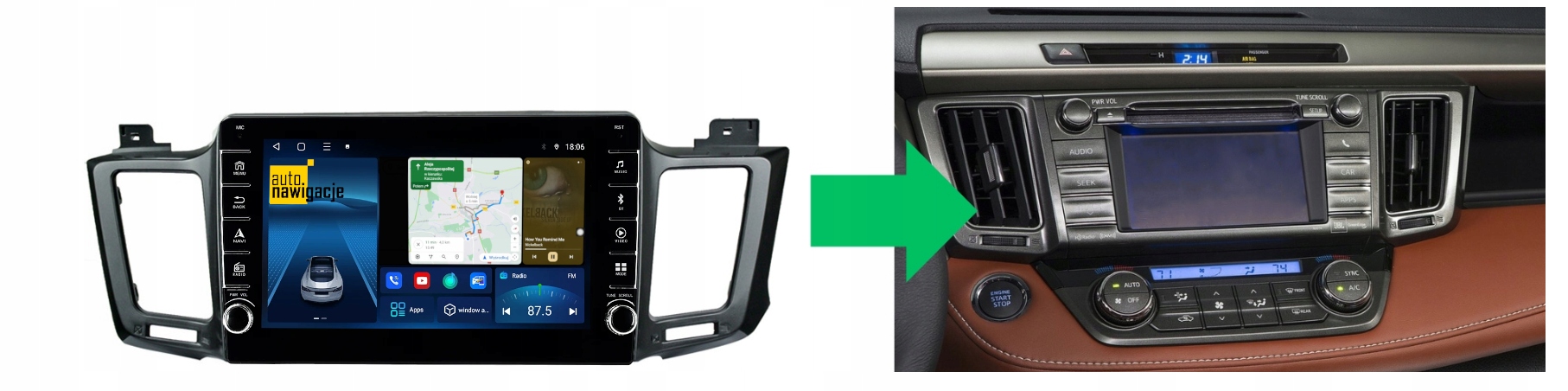 RADIO NAWIGACJA GPS TOYOTA RAV4 RAV-4 IV 2013-2019 ANDROID 4/64 GB