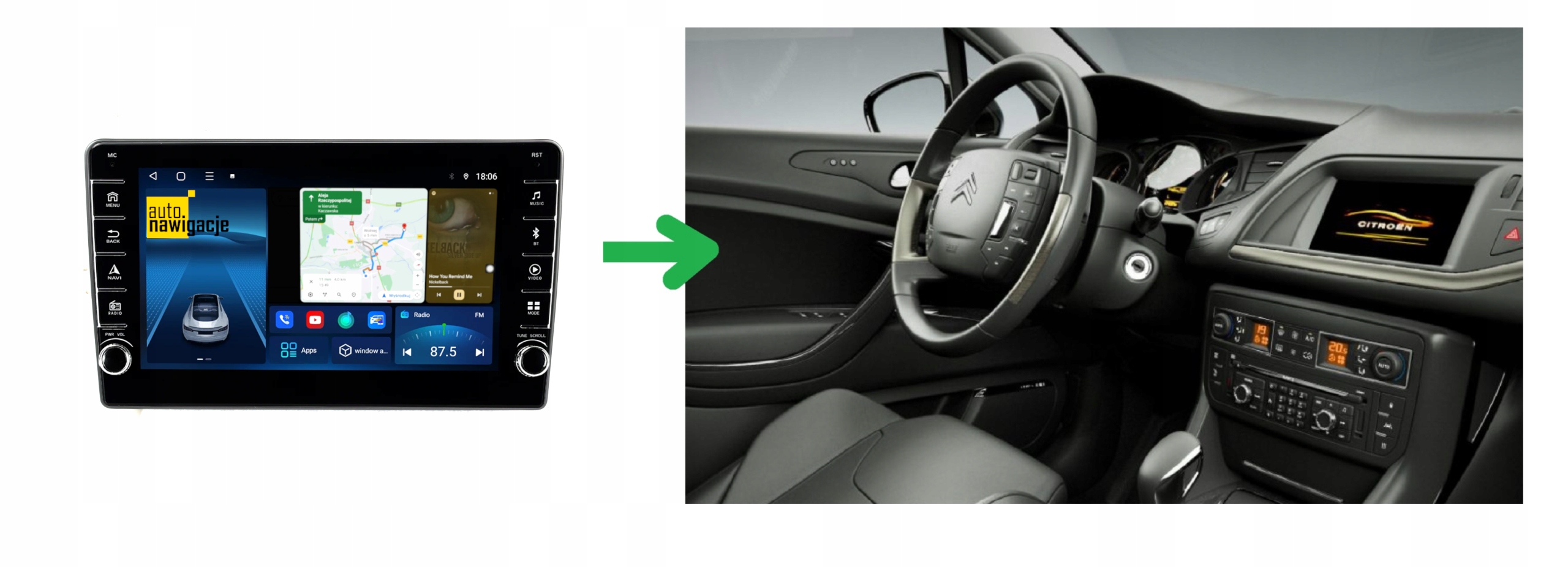 RADIO NAWIGACJA GPS CITROEN C5 2008-2017 ANDROID 4/64 GB