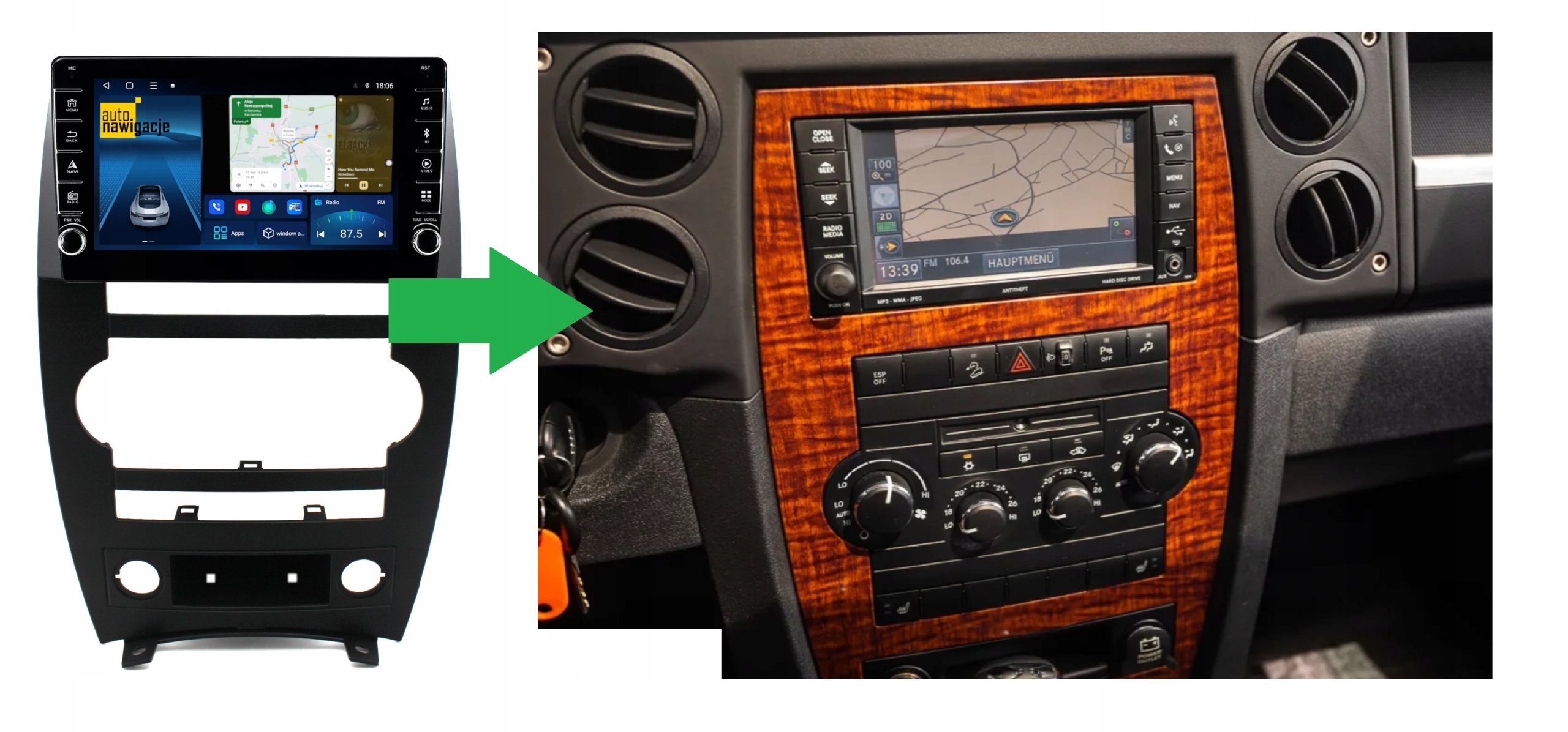 RADIO NAWIGACJA GPS JEEP COMMANDER 2005-2010 ANDROID 4/64 GB