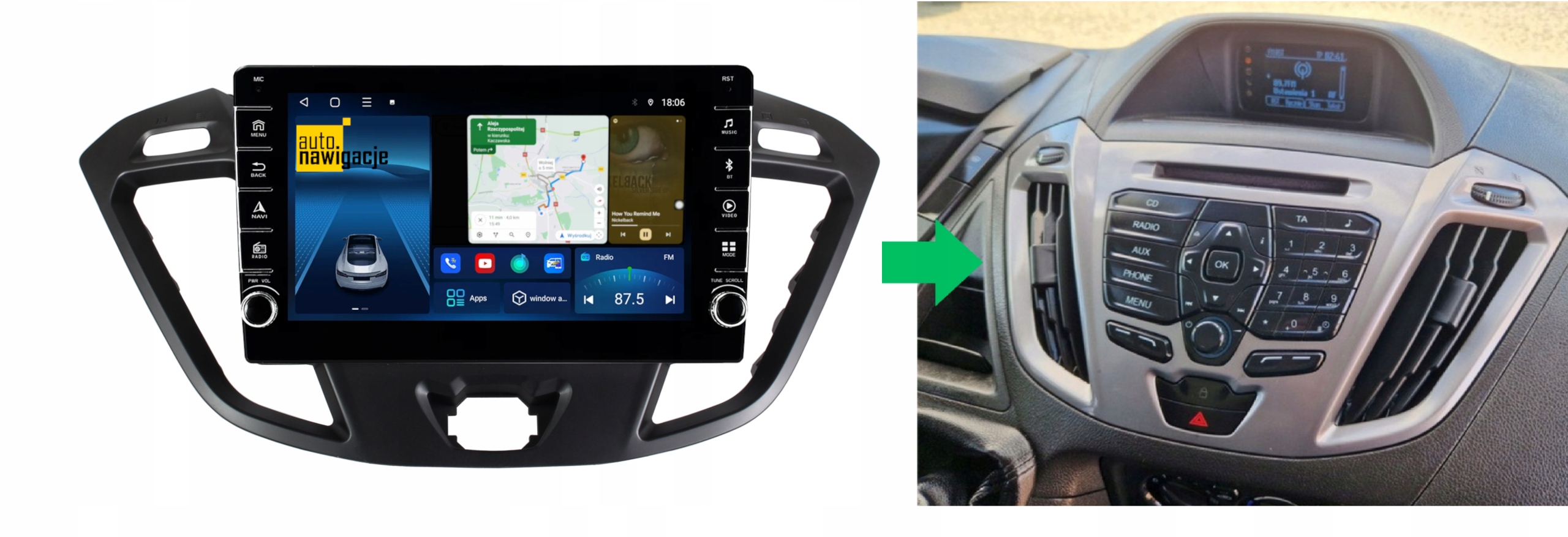 RADIO NAWIGACJA GPS FORD TRANSIT CUSTOM 2012-2018 ANDROID 8/128 GB 5 RADIO NAWIGACJA GPS FORD TRANSIT CUSTOM 2012-2018 ANDROID 8/128 GB