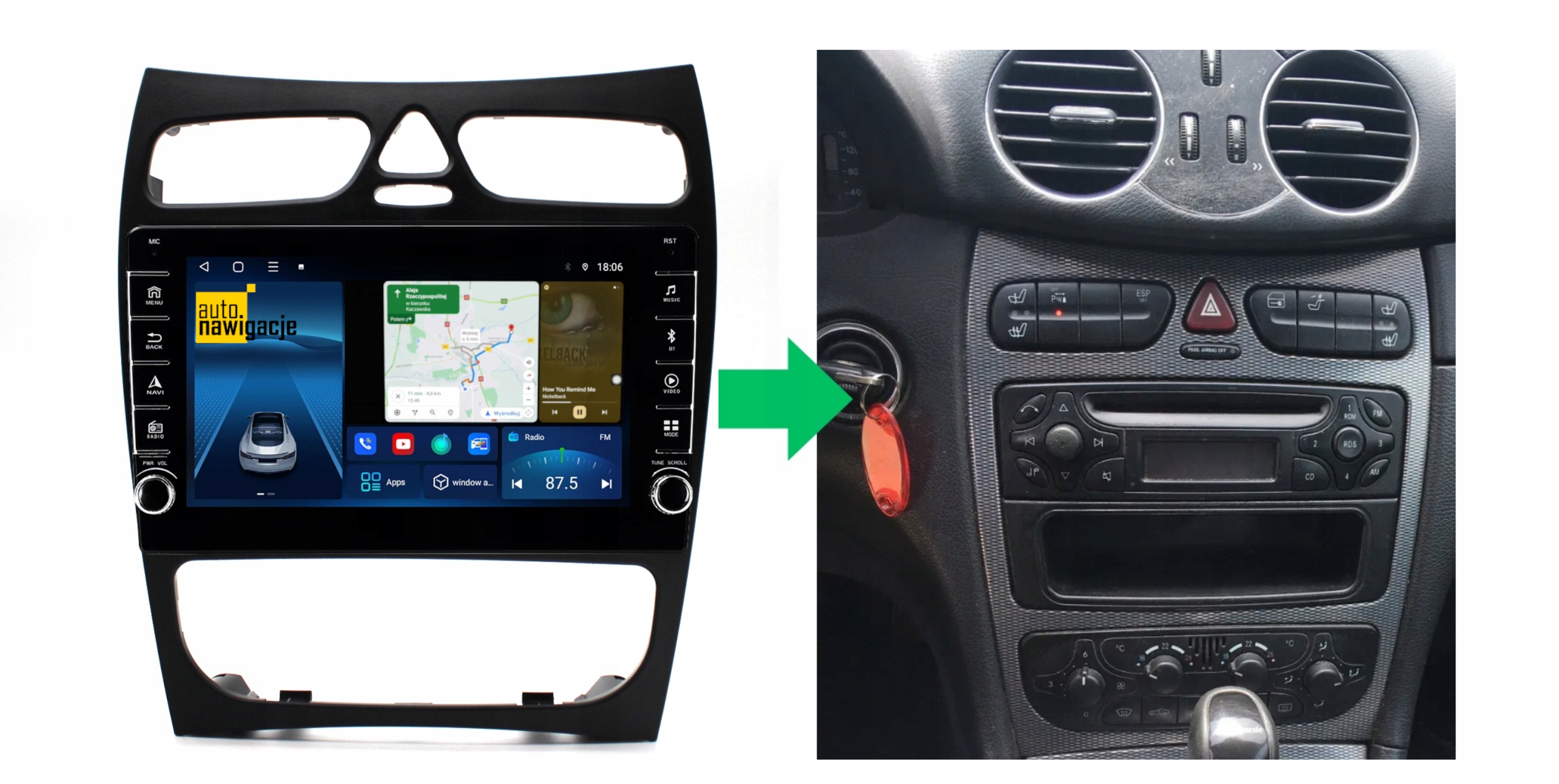 RADIONAWIGACJA MERCEDES BENZ CLK W208 W209 ANDROID 8/128 GB