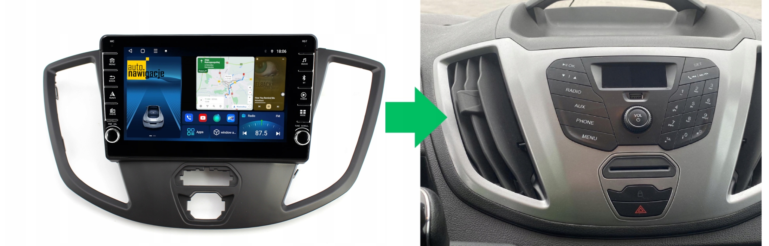 RADIO NAWIGACJA GPS FORD TRANSIT 2014-2018 ANDROID 4/64 GB