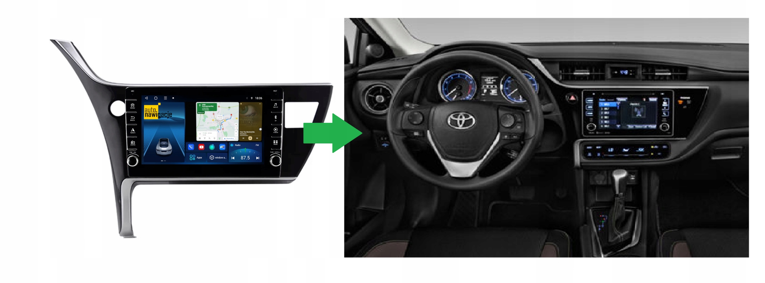 RADIO NAWIGACJA GPS TOYOTA COROLLA 2017-2019 ANDROID 8/128 GB