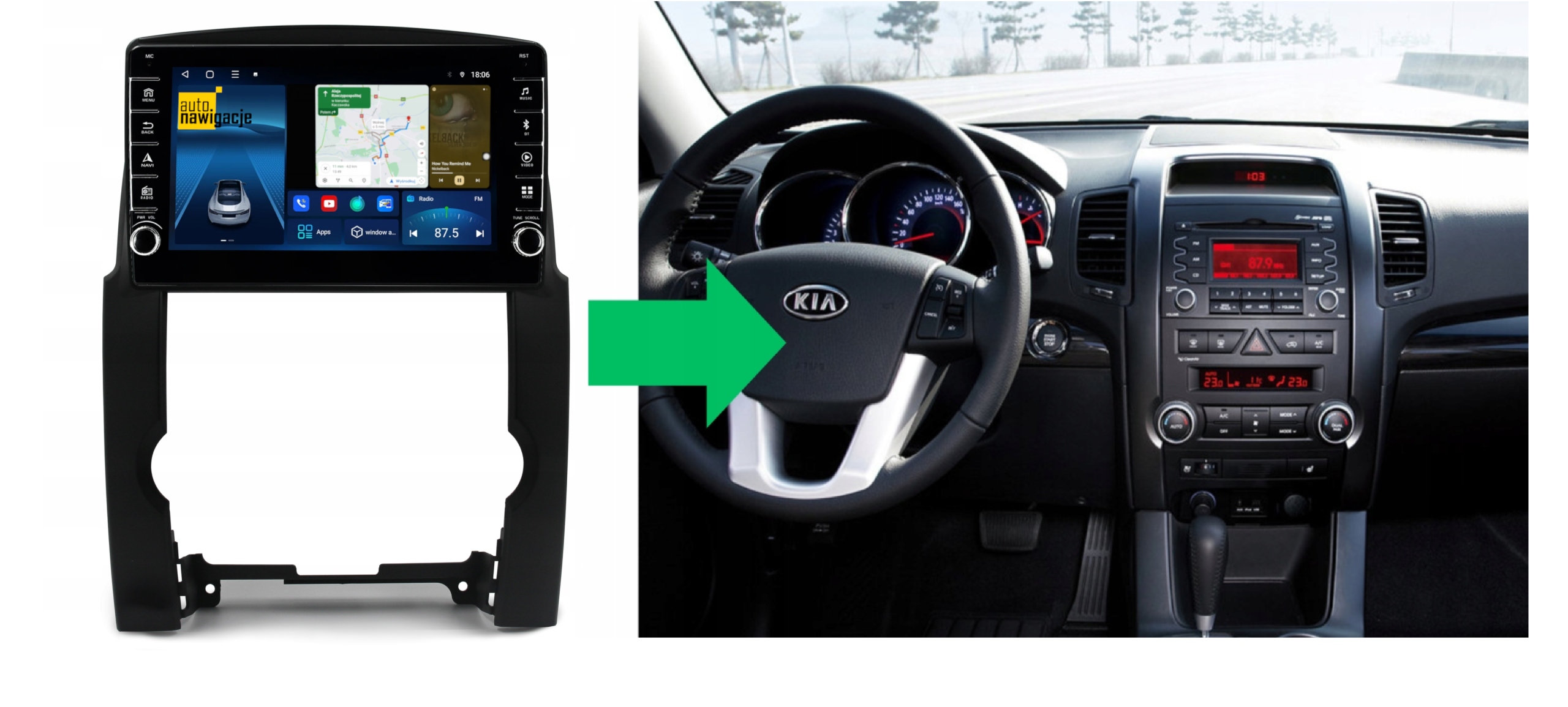 RADIO NAWIGACJA GPS KIA SORENTO II 2009-13 ANDROID 4/64 GB