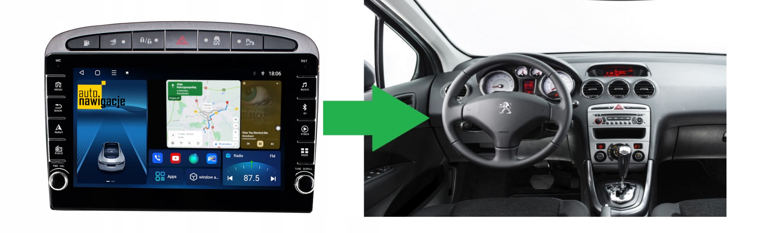 RADIO NAWIGACJA GPS PEUGEOT 408 2010-2014 ANDROID 4/64 GB