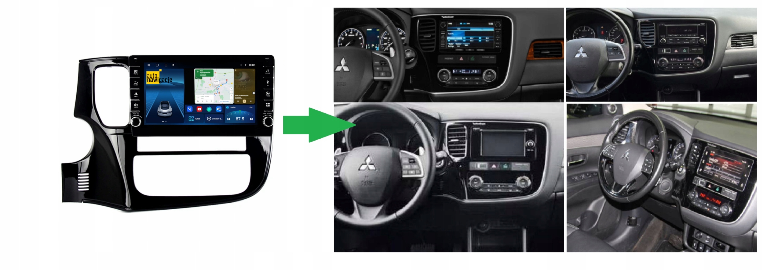 RADIO NAWIGACJA GPS MITSUBISHI OUTLANDER III 2012+ ANDROID 4/64 GB