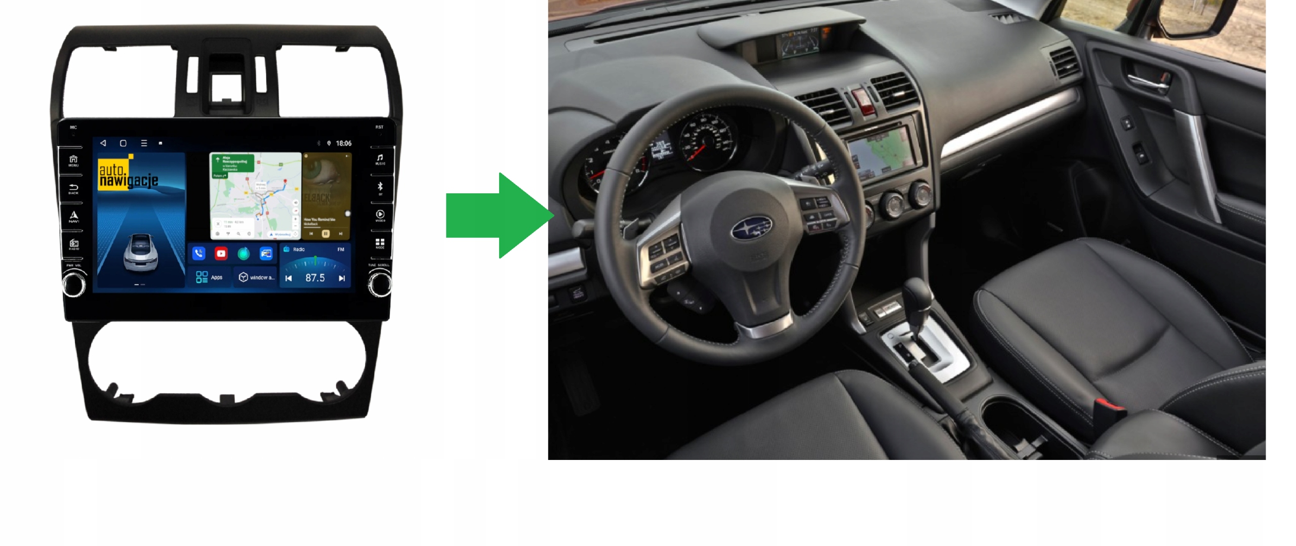 RADIO NAWIGACJA GPS SUBARU FORESTER 2012-2016 ANDROID pod nawigacje 4/64 GB