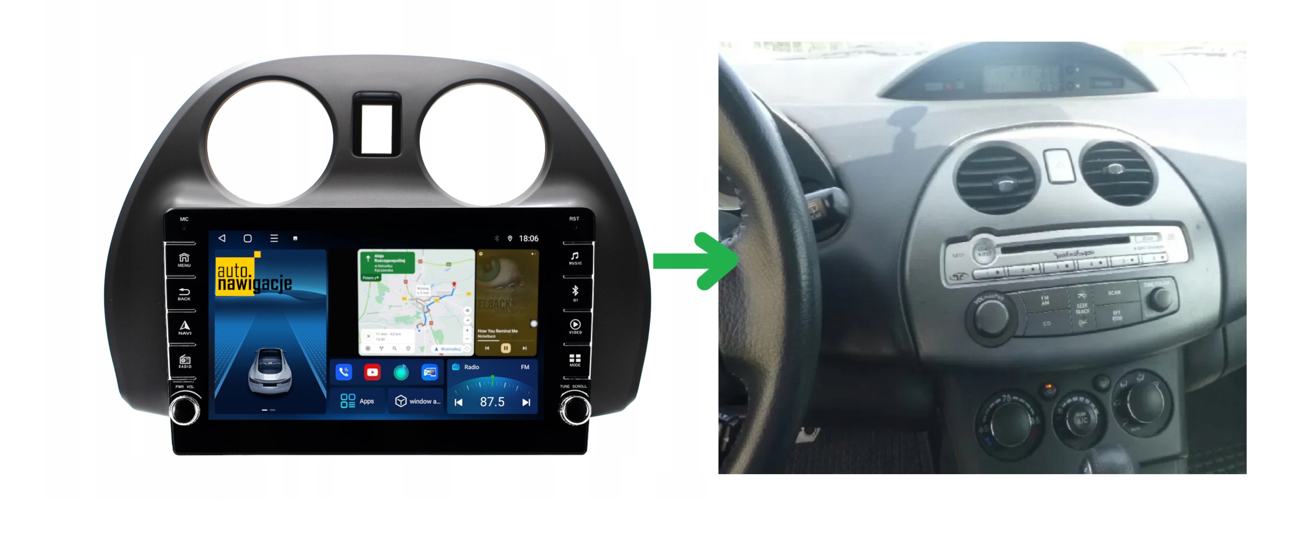 RADIO NAWIGACJA GPS MITSUBISHI ECLIPSE 2006-2012 ANDROID 8/128 GB