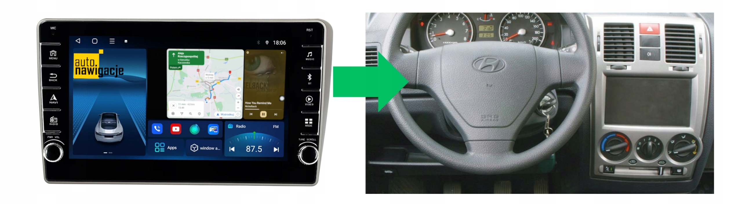 RADIO NAWIGACJA GPS HYUNDAI GETZ 2002-2005 ANDROID 4/64 GB