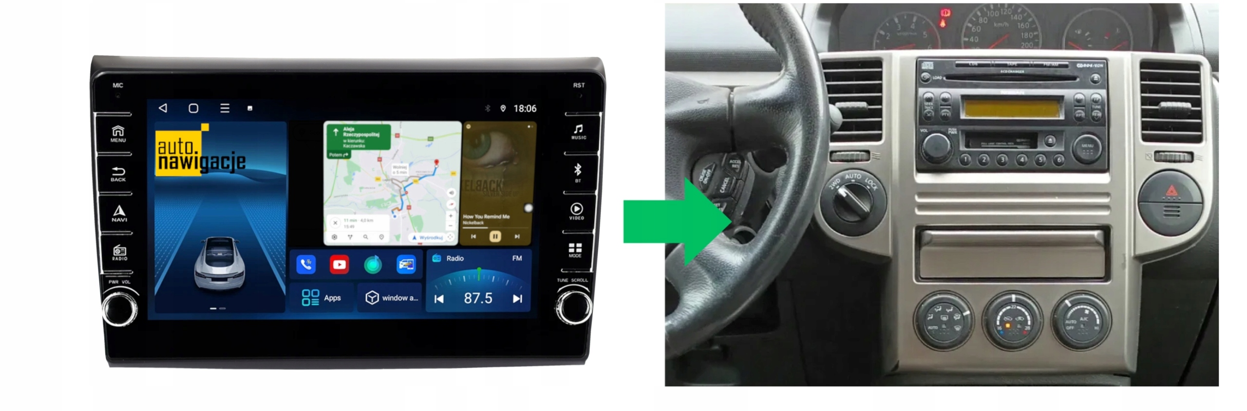 RADIO NAWIGACJA GPS NISSAN X-TRAIL 2004-2007 ANDROID 4/64 GB