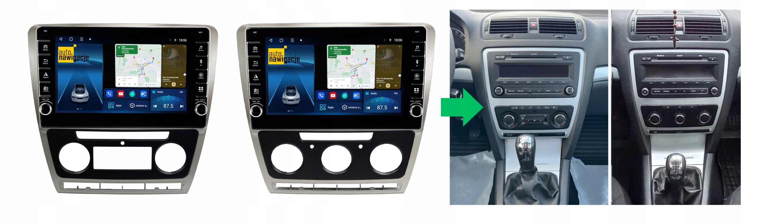 RADIO NAWIGACJA GPS SKODA OCTAVIA II 2004-2013 ANDROID 4/64 GB