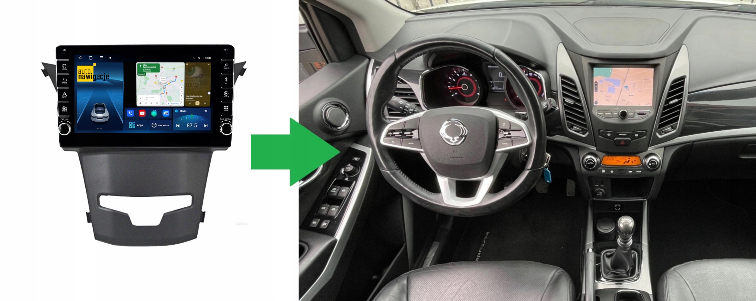 RADIO NAWIGACJA GPS SSANGYONG KORANDO III 2012-2017 ANDROID 8/128 GB