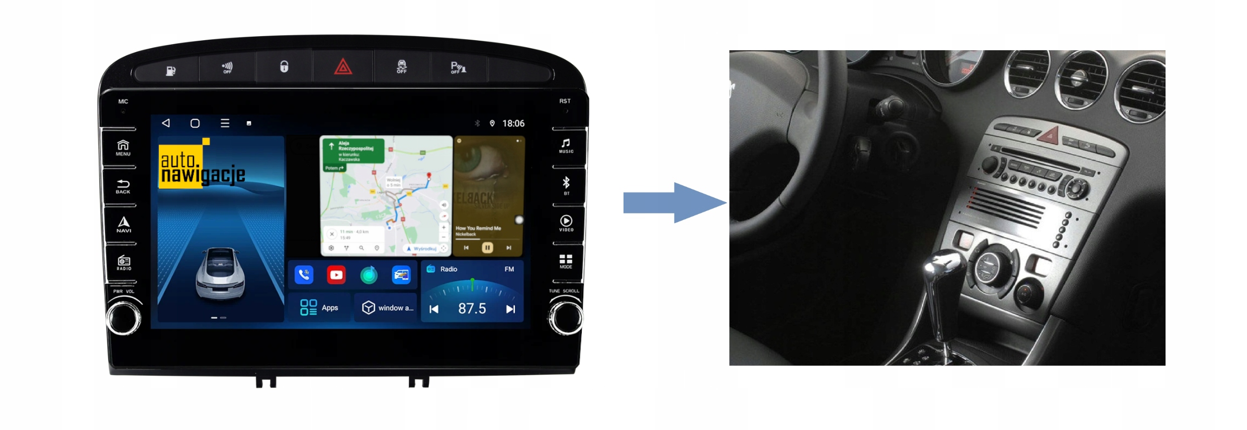 RADIO NAWIGACJA GPS PEUGEOT 408 2010-2014 ANDROID 4/64 GB