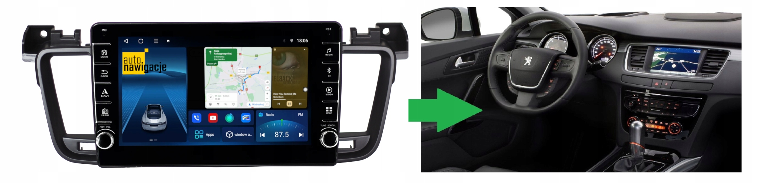 RADIO NAWIGACJA GPS PEUGEOT 508 2010-2018 ANDROID 8/128 GB
