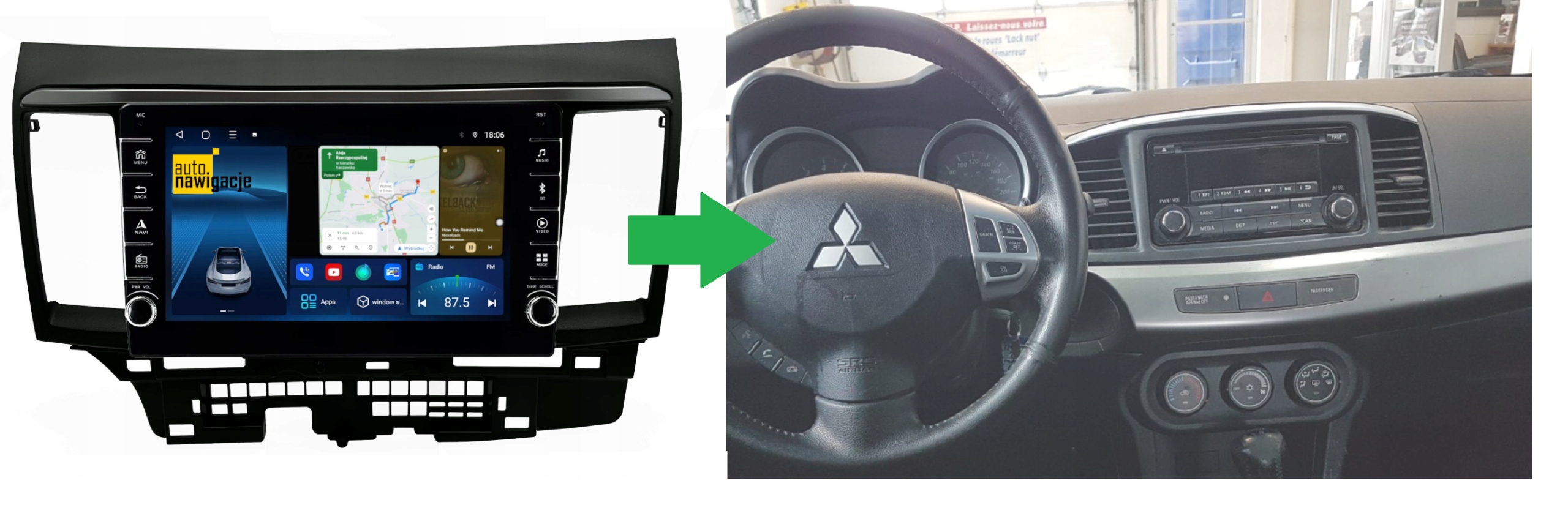 RADIO NAWIGACJA GPS MITSUBISHI LANCER 2015+ ANDROID 4/64 GB