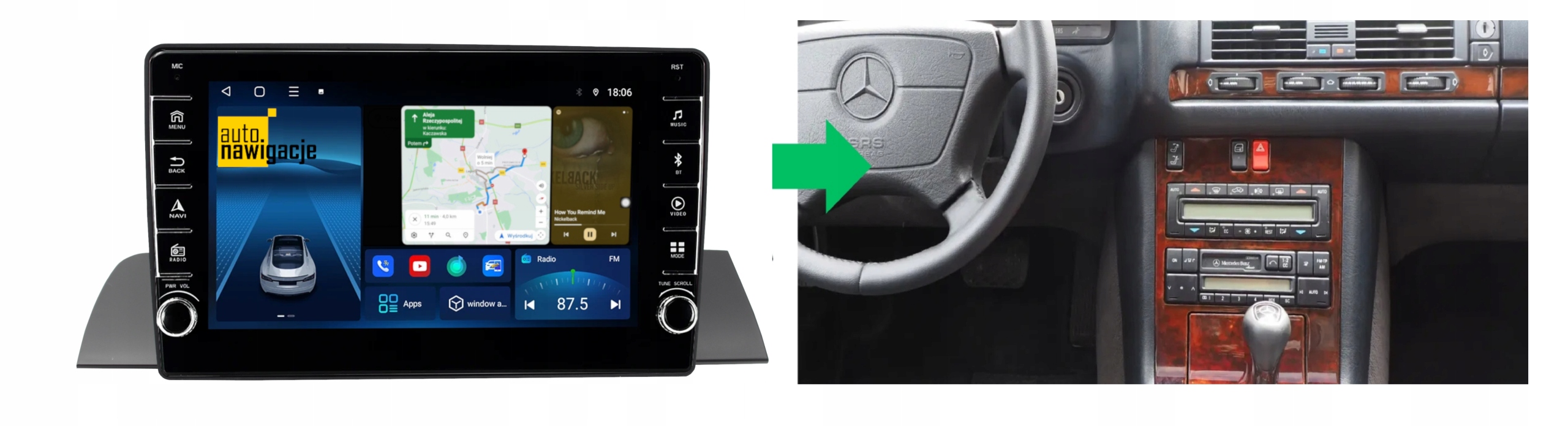 RADIO NAWIGACJA GPS MERCEDES S KLASA 1991-1998 ANDROID 4/64 GB