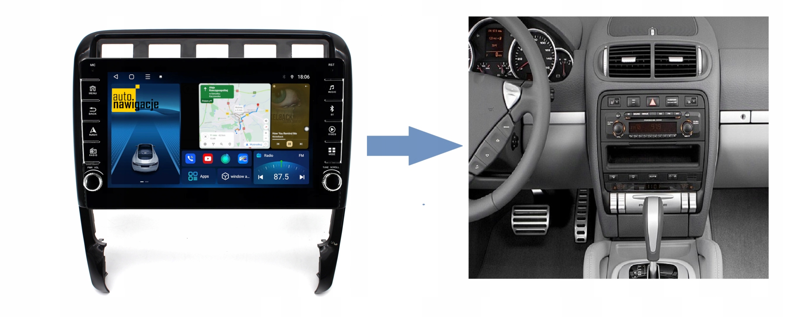 RADIO NAWIGACJA GPS PORSCHE CAYENNE 2002-2010 ANDROID 4/64 GB