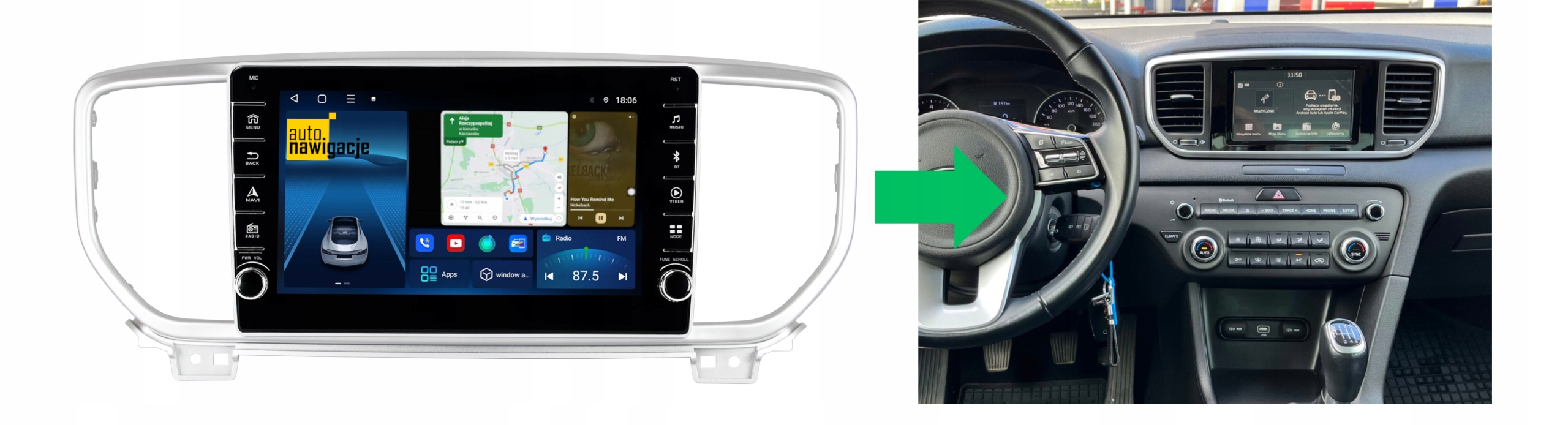 RADIO NAWIGACJA GPS KIA SPORTAGE 2018-2021 ANDROID 4/64 GB