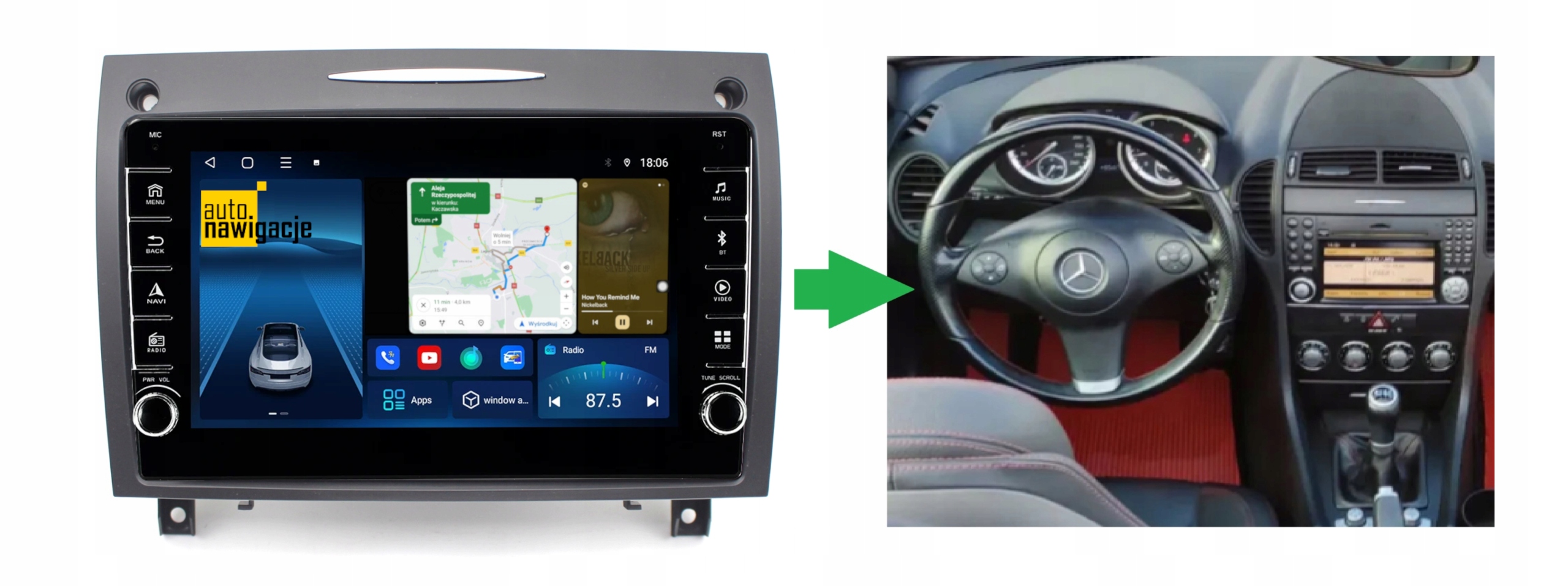 RADIO NAWIGACJA GPS MERCEDES BENZ SLK R171 2004-2011 ANDROID 4/64 GB 5 RADIO NAWIGACJA GPS MERCEDES BENZ SLK R171 2004-2011 ANDROID 4/64 GB