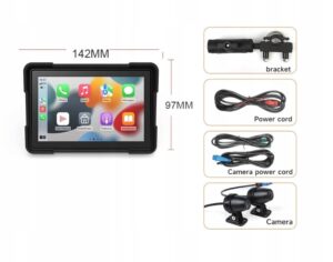 NAWIGACJA GPS BEZPRZEWODOWY CARPLAY MOTOR MOTOCYKL ANDROID + KAMERY COFANIA