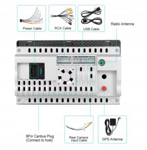 UNIWERSALNE RADIO SAMOCHODOWE 2DIN CARPLAY ANDROID AUTO 4GB 64GB OBROTOWE