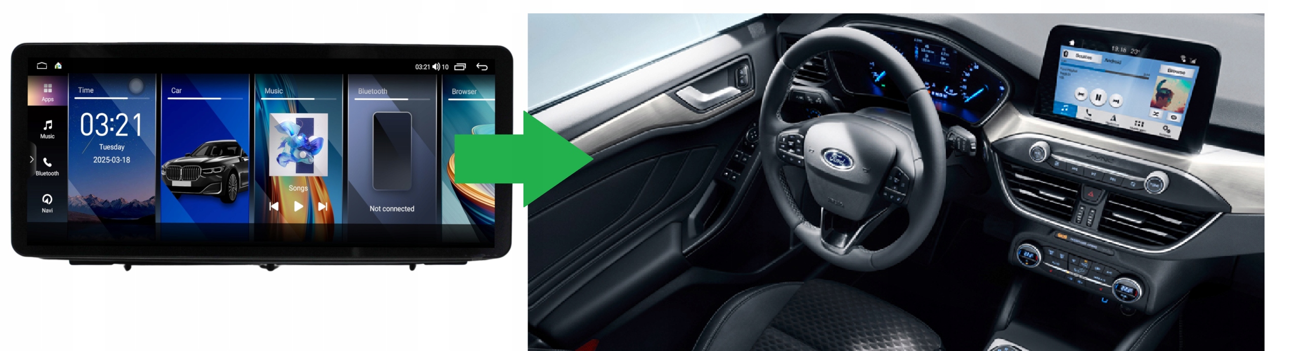 RADIO NAWIGACJA GPS FORD FOCUS 2018-2022 12,3 CALA ANDROID 8/128 GB