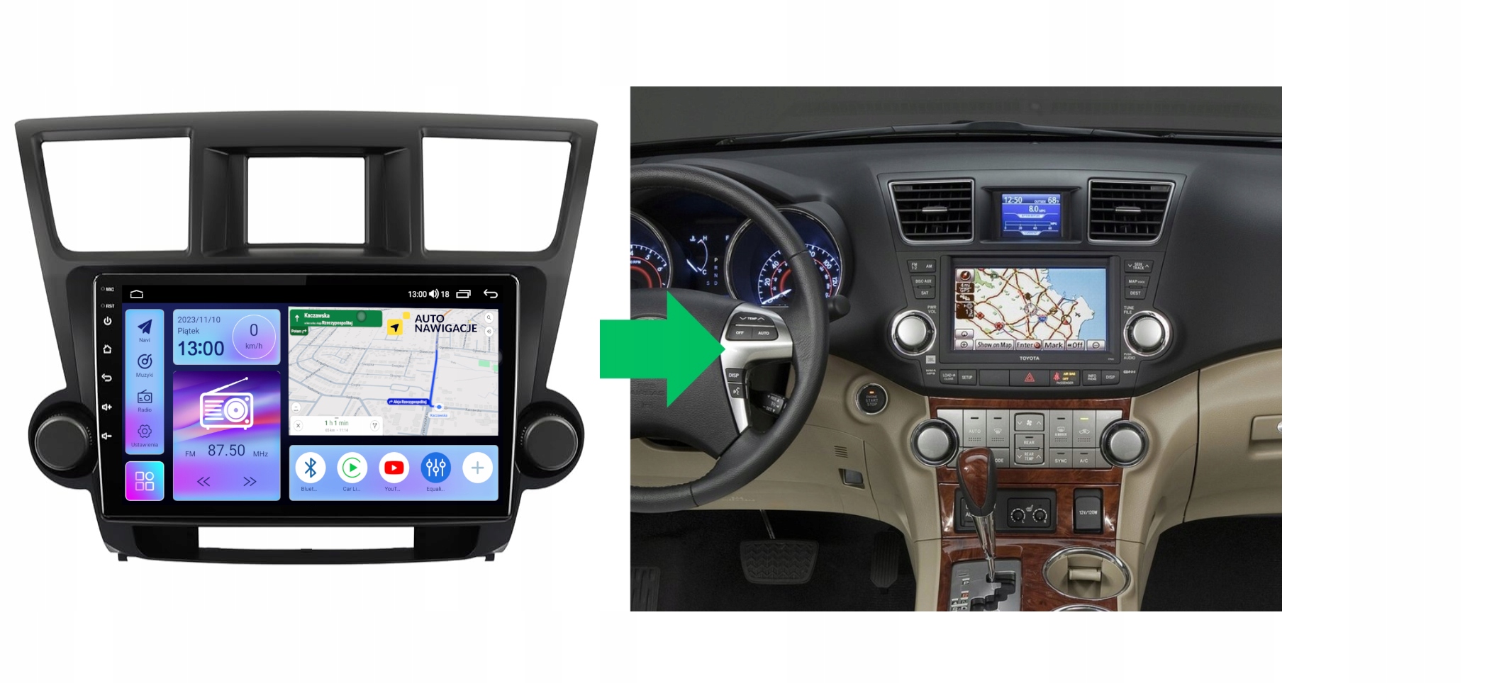 RADIO NAWIGACJA GPS TOYOTA HIGHLANDER 2007-2013 ANDROID CARPLAY 4/64 GB 5 RADIO NAWIGACJA GPS TOYOTA HIGHLANDER 2007-2013 ANDROID CARPLAY 4/64 GB