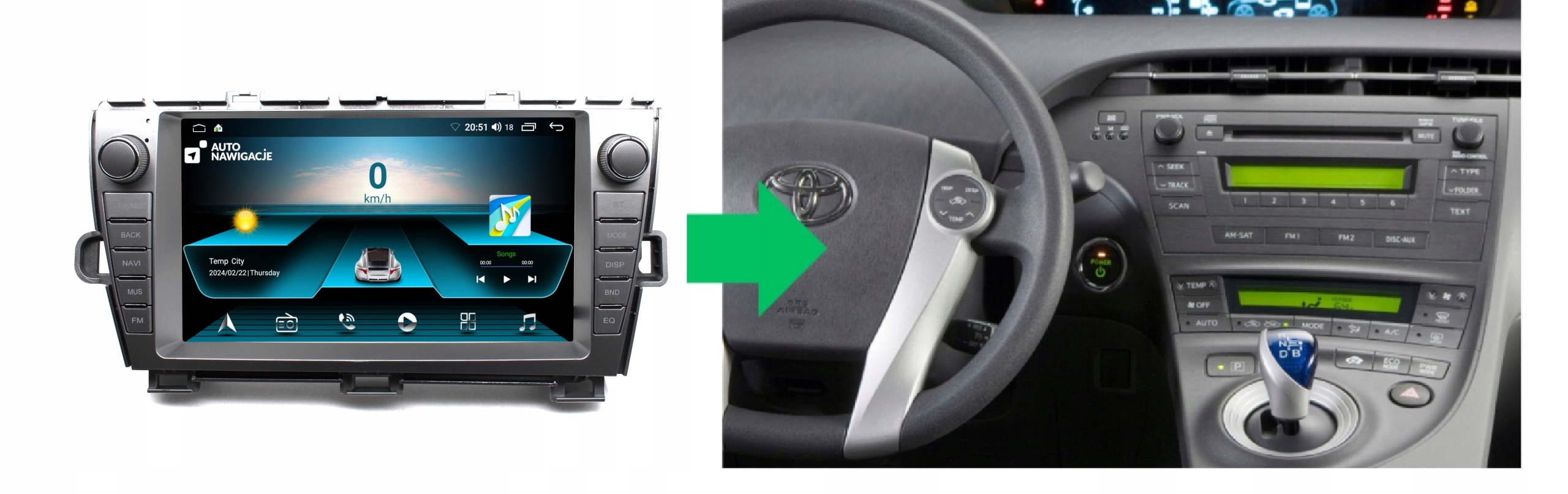 RADIO NAWIGACJA GPS TOYOTA PRIUS III 2009-2015 ANDROID 4/64 GB