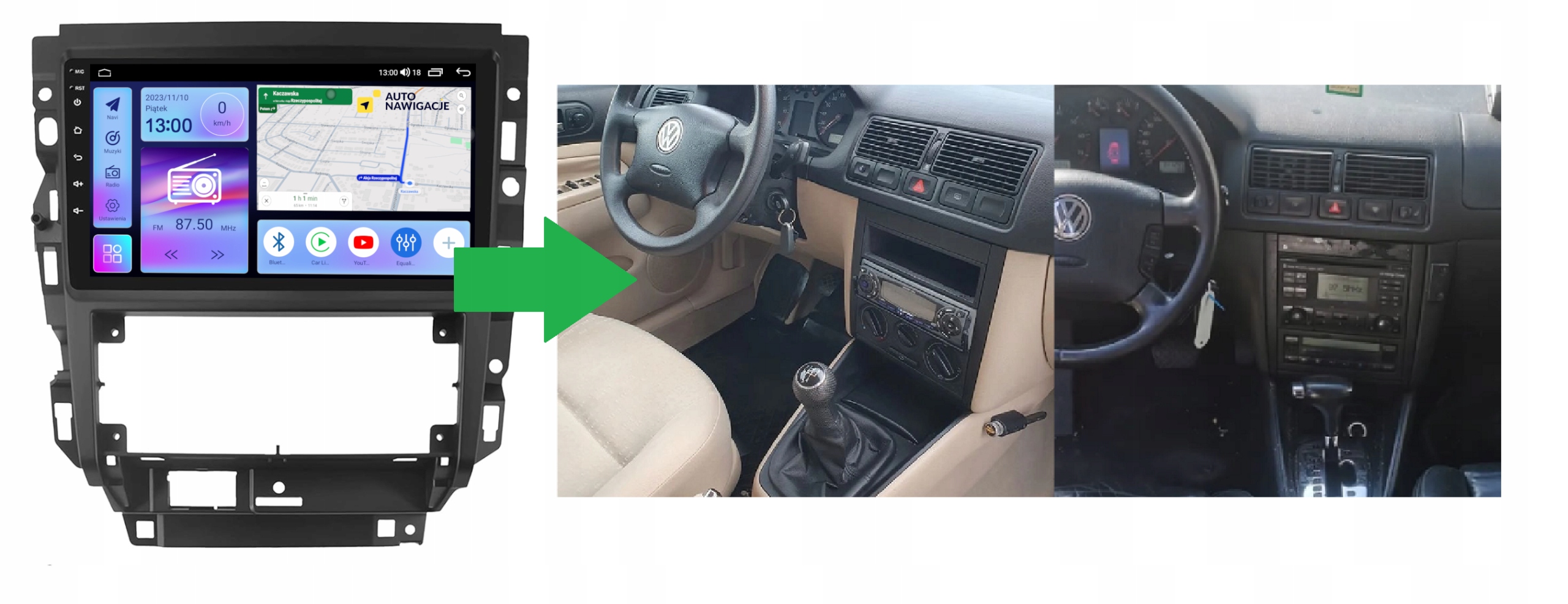 RADIO NAWIGACJA GPS VOLKSWAGEN GOLF MK 4 2004-2008 ANDROID 4/64 GB