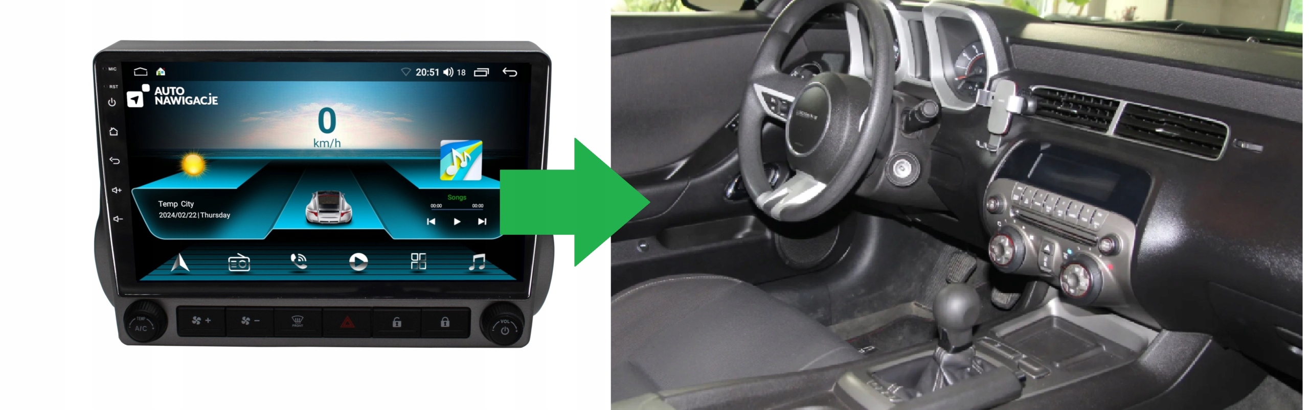 RADIO NAWIGACJA GPS CHEVROLET CAMARO 2008-2015 ANDROID 2/64 GB