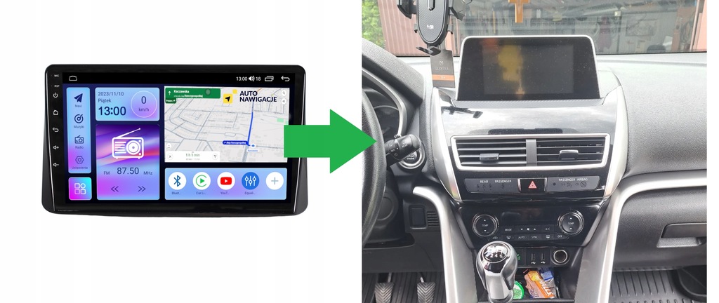 RADIO NAWIGACJA GPS MITSUBISHI ECLIPSE CROSS 2017-2020 ANDROID CARPLAY