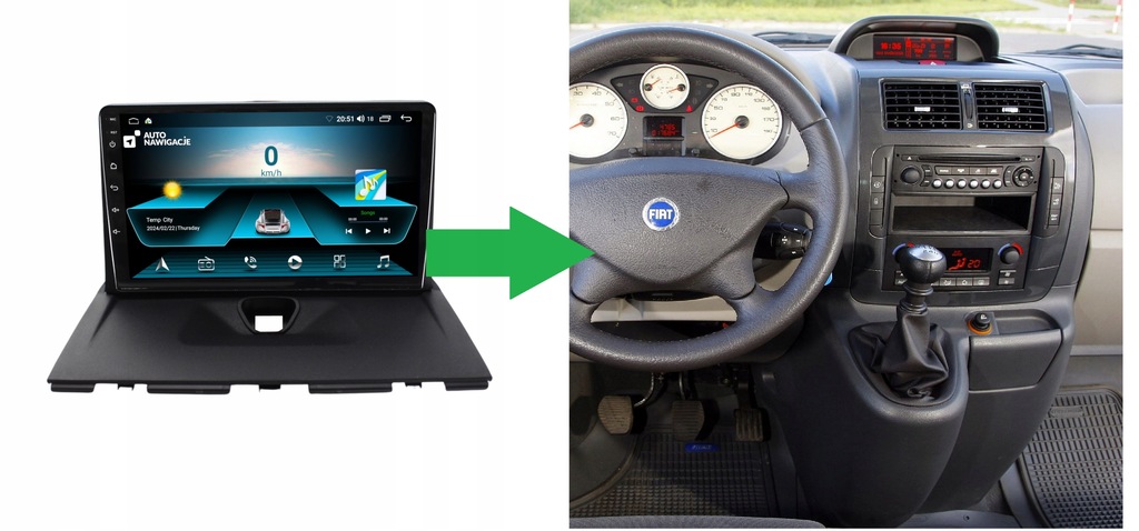 RADIO NAWIGACJA GPS FIAT SCUDO II 2007-2016 ANDROID CARPLAY