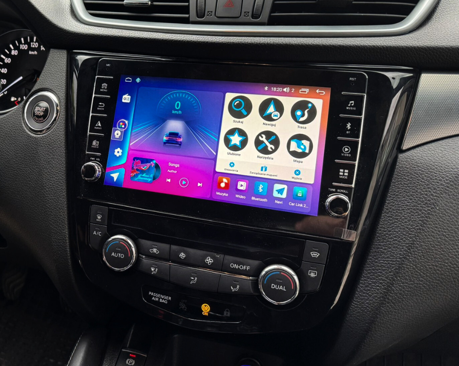 Radio Android zamontowane w Nissan Qashqai lub Nissan X-Trail od 2014 roku