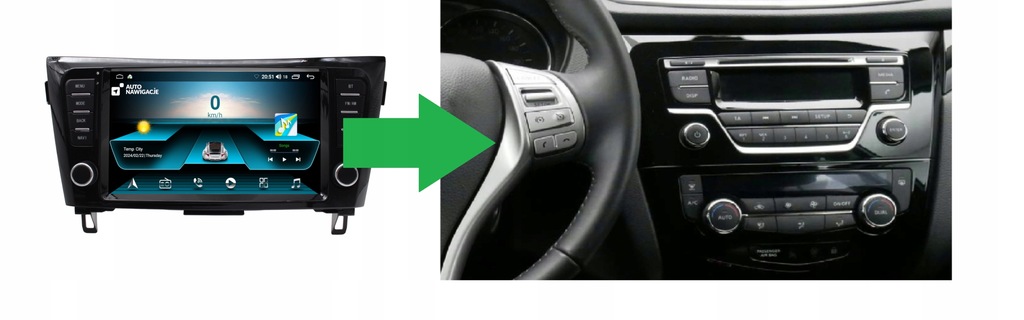 RADIO NAWIGACJA GPS NISSAN QASHQAI X-TRAIL 2014+ ANDROID 2/64 GB