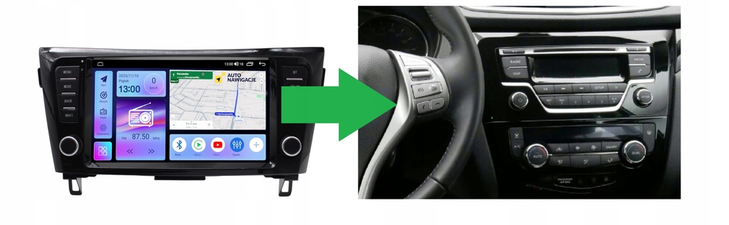 RADIO NAWIGACJA GPS NISSAN QASHQAI X-TRAIL 2014+ ANDROID 4/64 GB