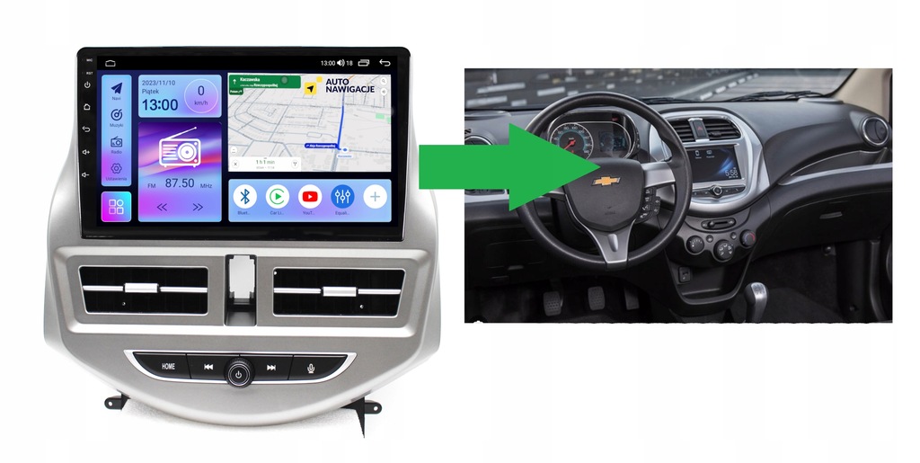 RADIO NAWIGACJA GPS CHEVROLET SPARK 2018 ANDROID CARPLAY 8/128 GB