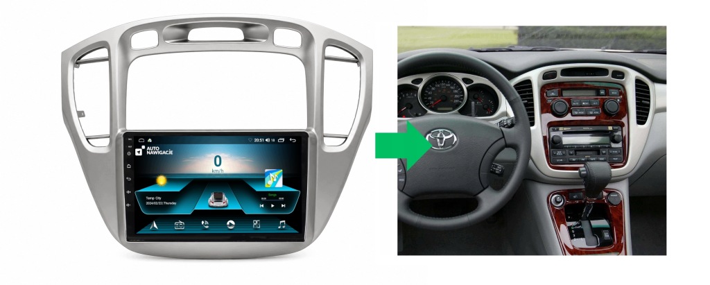 RADIO NAWIGACJA GPS TOYOTA HIGHLANDER 2001-2007 ANDROID CARPLAY