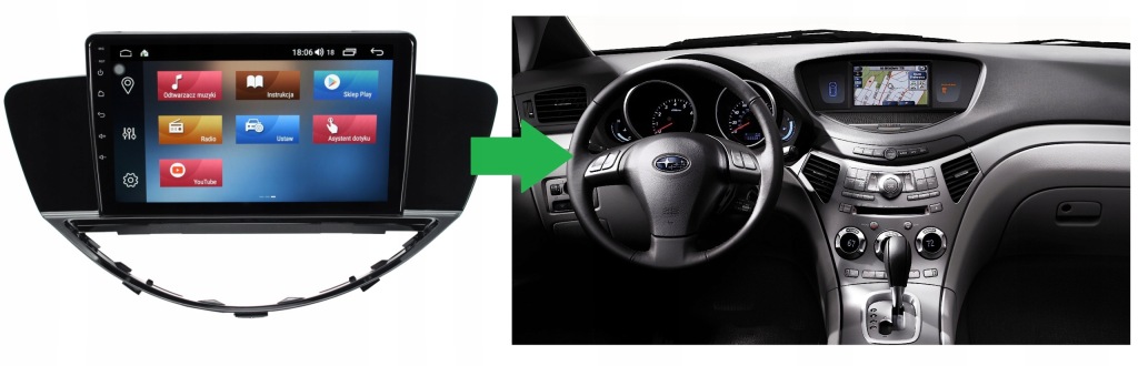 RADIO NAWIGACJA GPS SUBARU TRIBECA 2007-2014 ANDROID CARPLAY BLUETOOTH