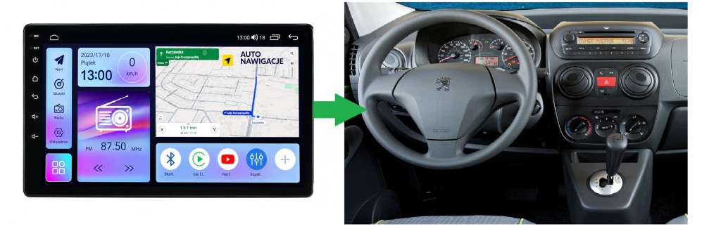 RADIO NAWIGACJA GPS FIAT QUBO 2008-2017 ANDROID CARPLAY 4/64 GB