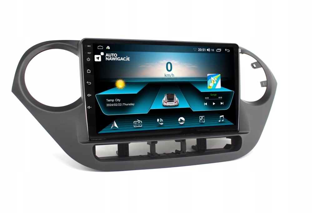 RADIO NAWIGACJA GPS HYUNDAI i10 2013+ ANDROID CARPLAY BLUETOOTH